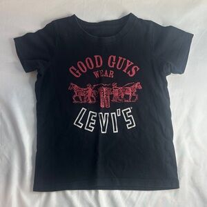 Levi's Black Tee with Red and White Graphic